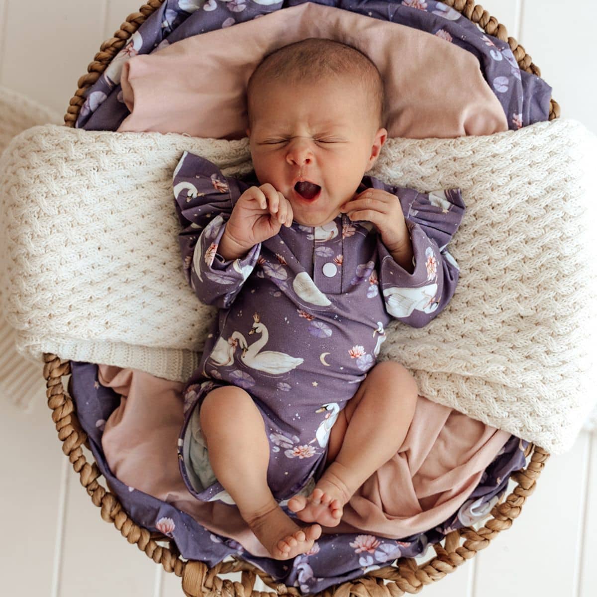 Snuggle Hunny Long Sleeve Bodysuit - Midnight Swan - Newborn - Image 3