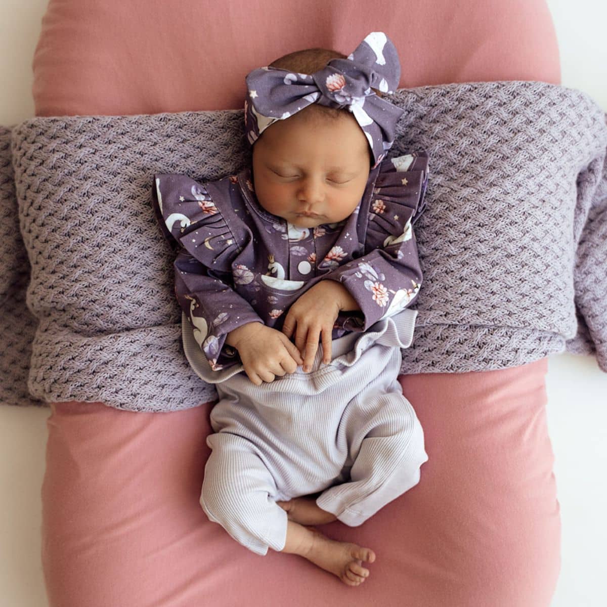 Snuggle Hunny Long Sleeve Bodysuit - Midnight Swan - Newborn - Image 6
