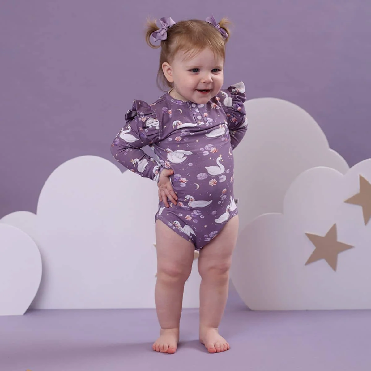 Snuggle Hunny Long Sleeve Bodysuit - Midnight Swan - Newborn - Image 8