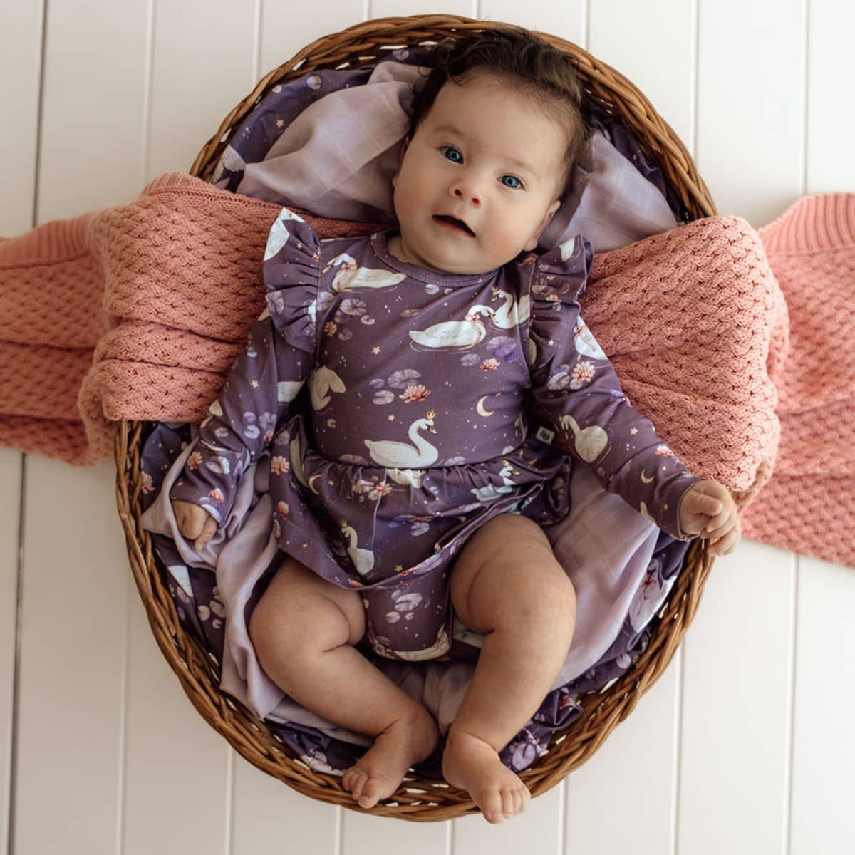 Snuggle Hunny Long Sleeve Dress - Midnight Swan - 3 to 6 Months - Image 2