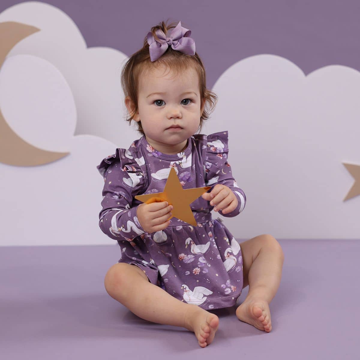 Snuggle Hunny Long Sleeve Dress - Midnight Swan - 3 to 6 Months - Image 4