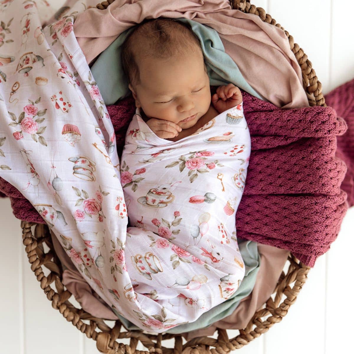 Snuggle Hunny Muslin Wrap - Alice's Tea Party - Image 2