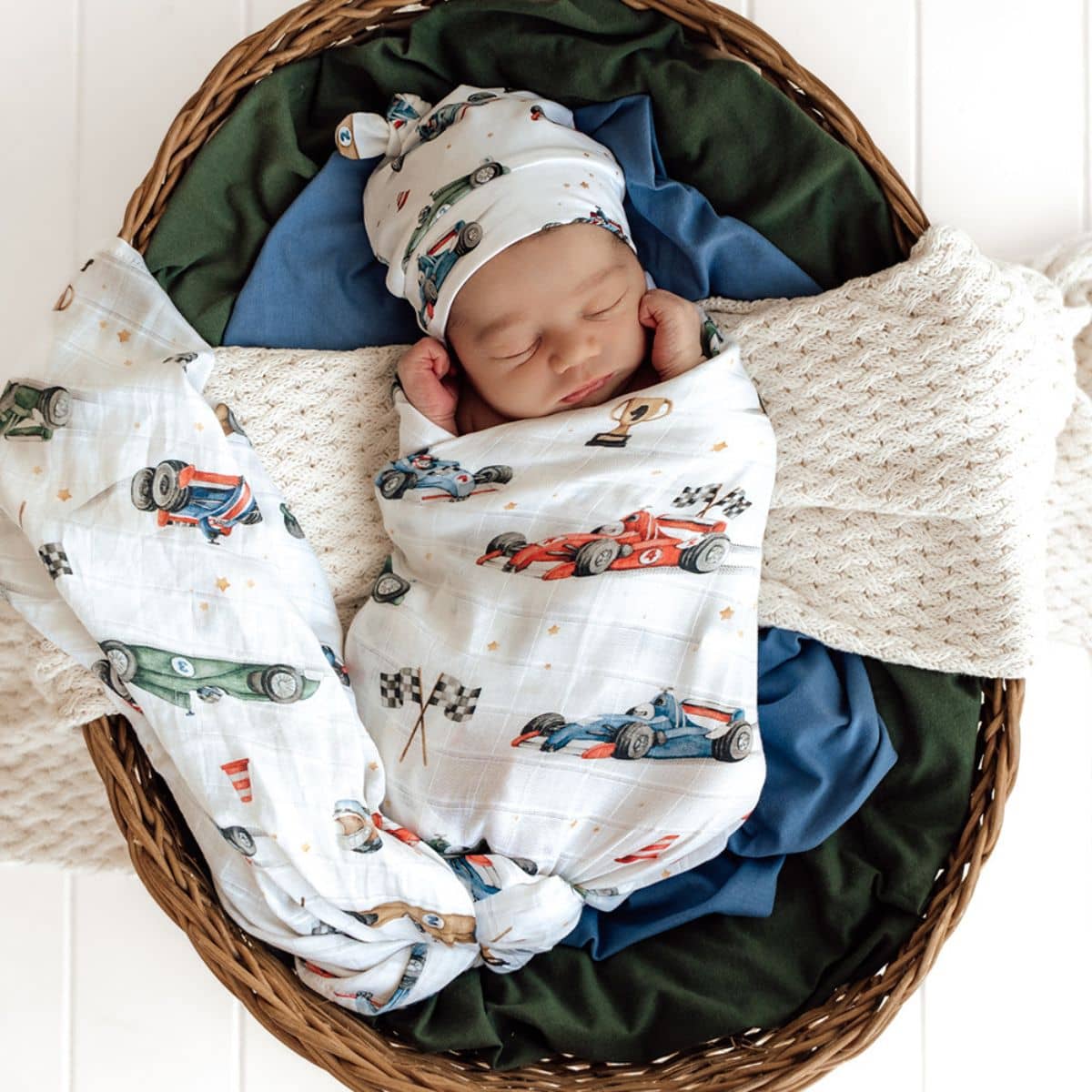 Snuggle Hunny Muslin Wrap - Little Racers - Image 3