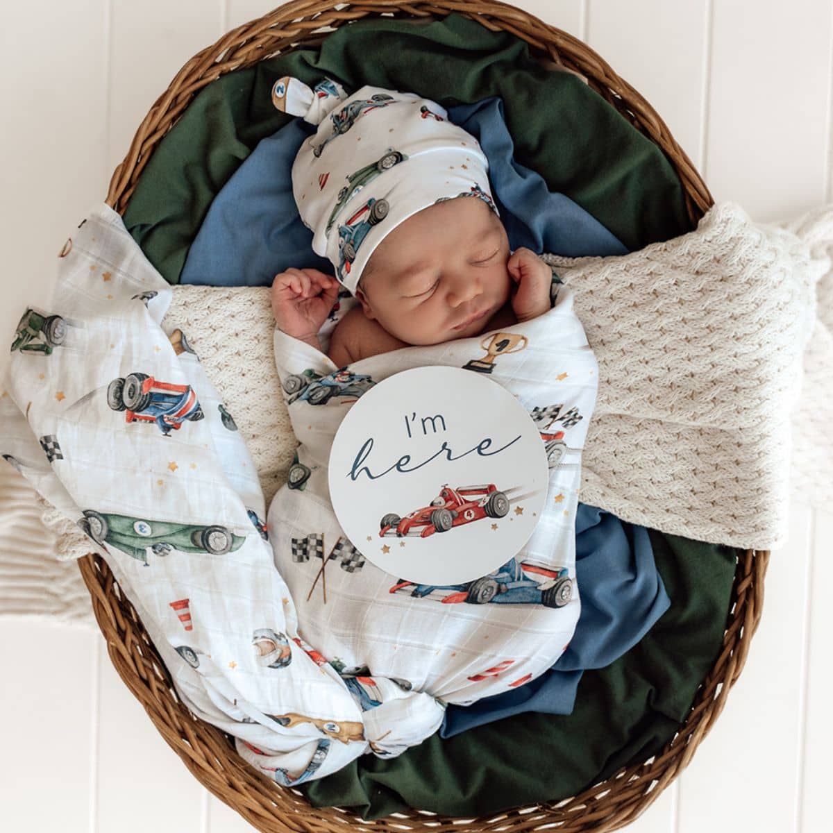 Snuggle Hunny Muslin Wrap - Little Racers - Image 5
