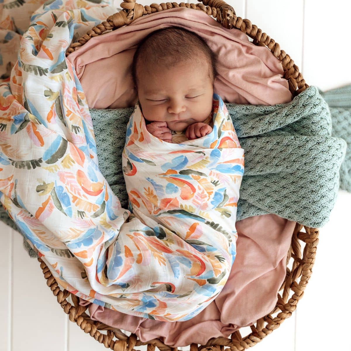 Snuggle Hunny Muslin Wrap - Summer Palm - Image 2