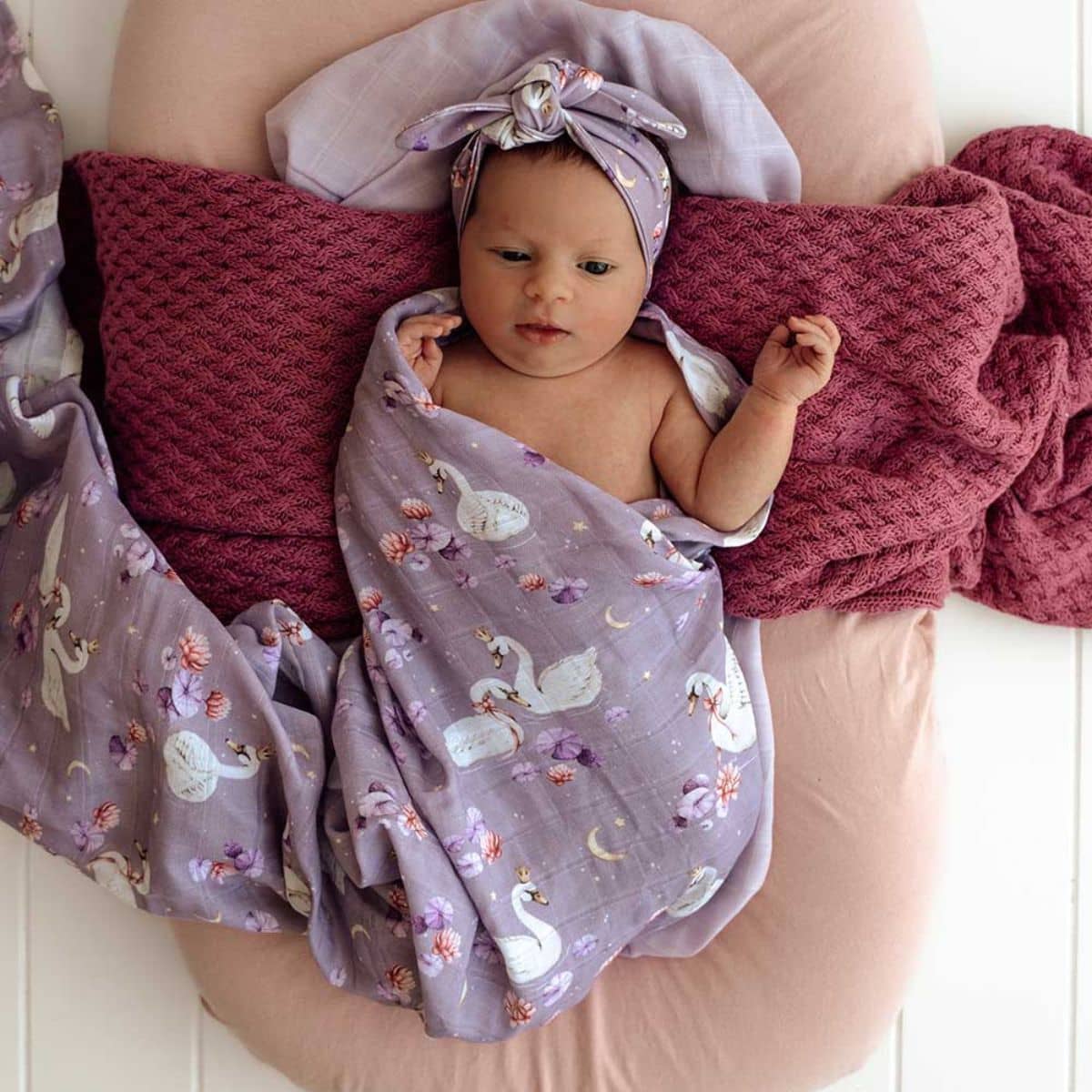 Snuggle Hunny Muslin Wrap - Swan Lake - Image 2