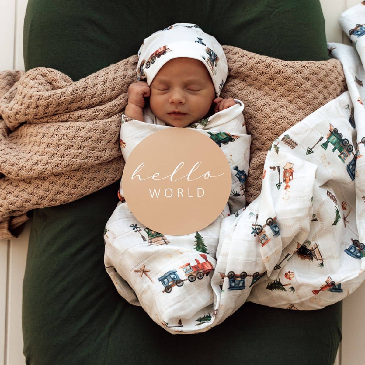 Snuggle Hunny Muslin Wrap - Trains - Image 5