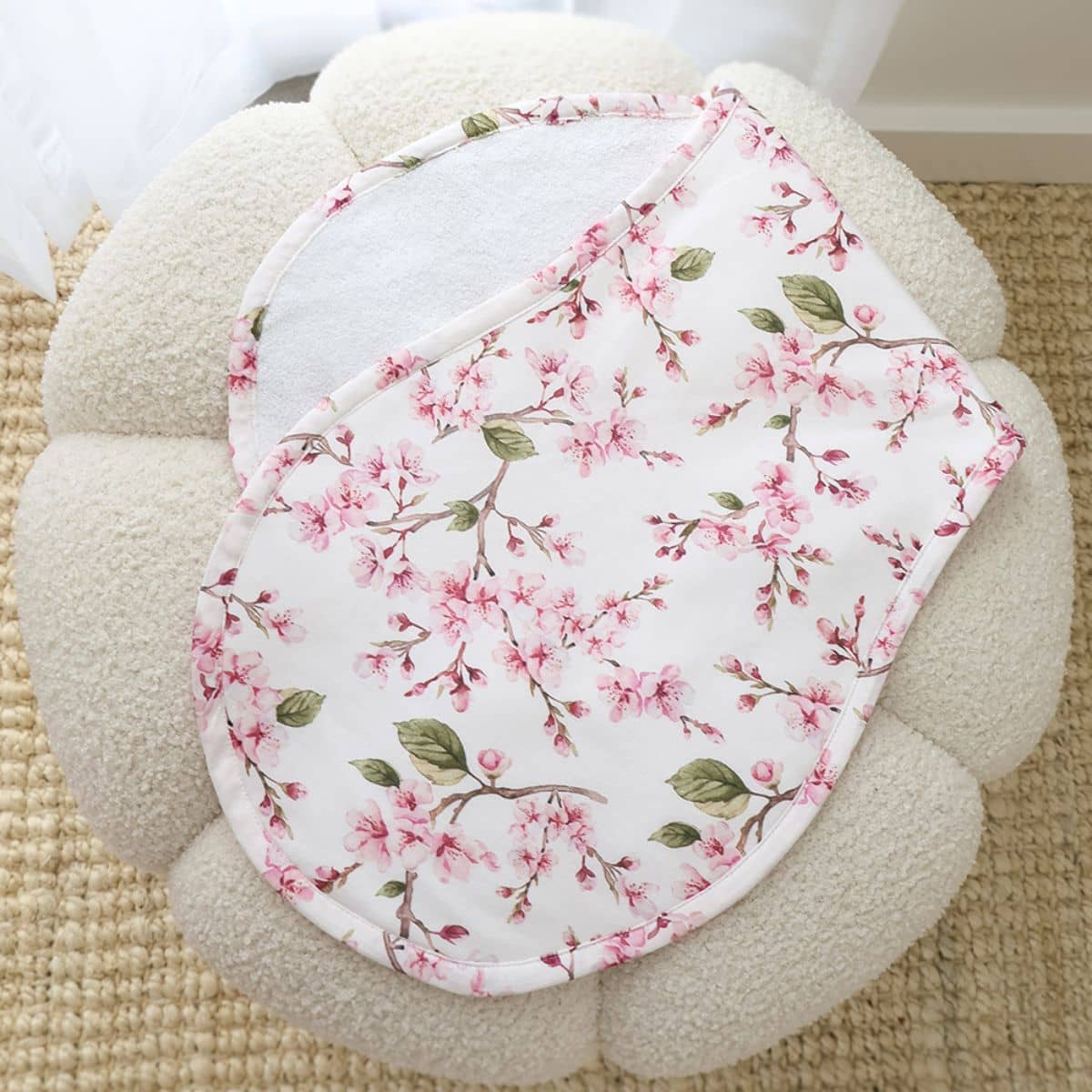 Snuggle Hunny Organic Burp Cloth - Cherry Blossom - Image 4