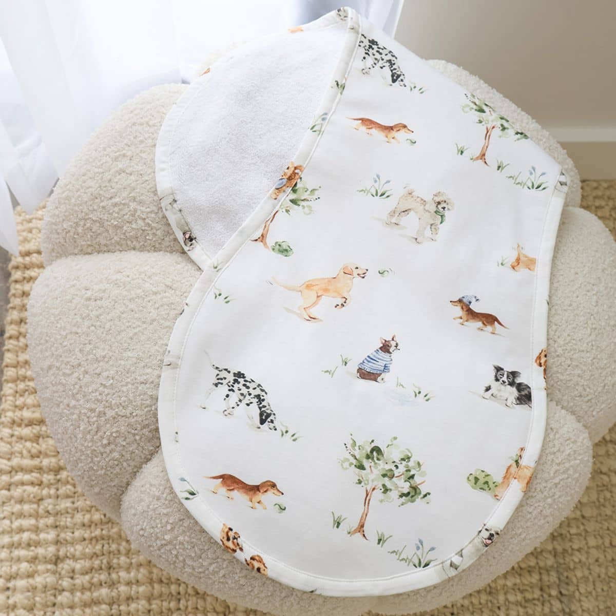 Snuggle Hunny Organic Burp Cloth - Dog Park - Image 4