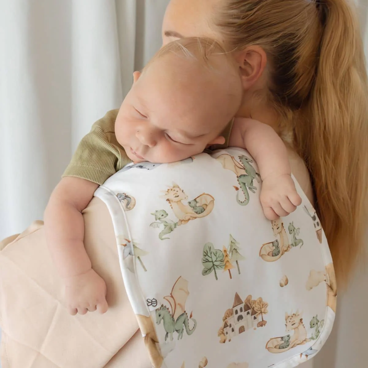 Snuggle Hunny Organic Burp Cloth - Dragon - Image 2