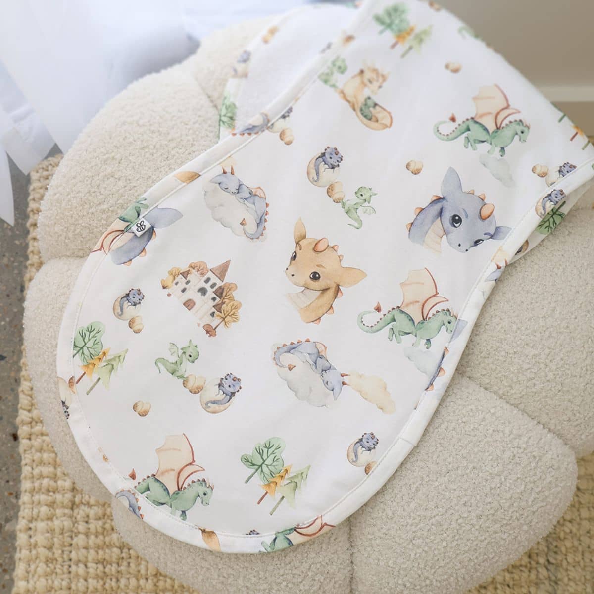 Snuggle Hunny Organic Burp Cloth - Dragon - Image 4