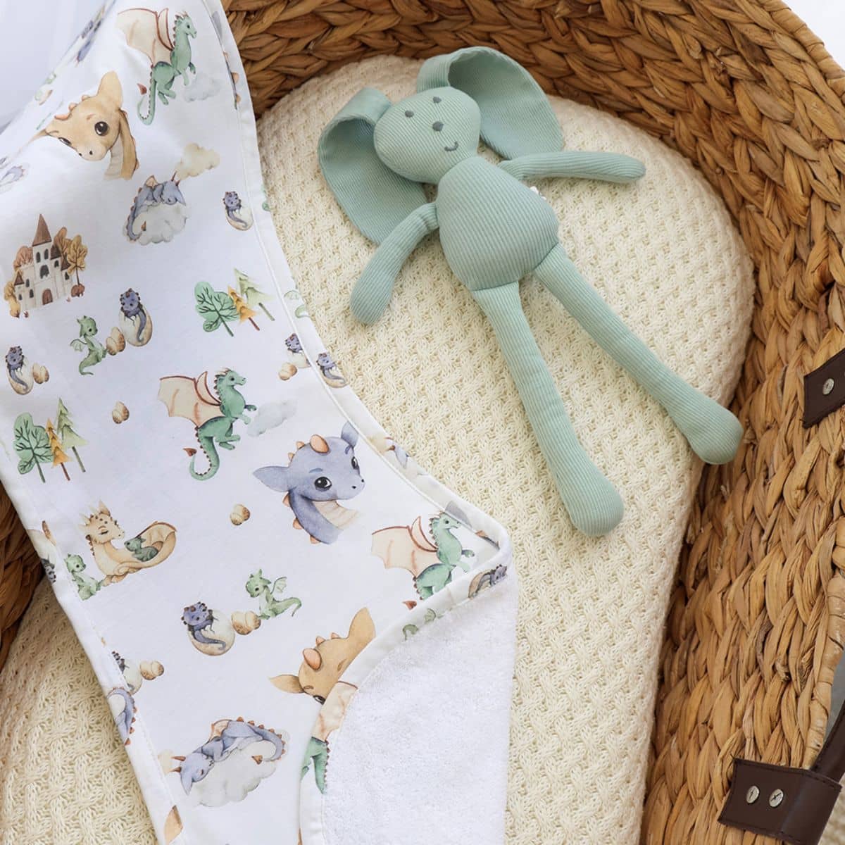 Snuggle Hunny Organic Burp Cloth - Dragon - Image 6