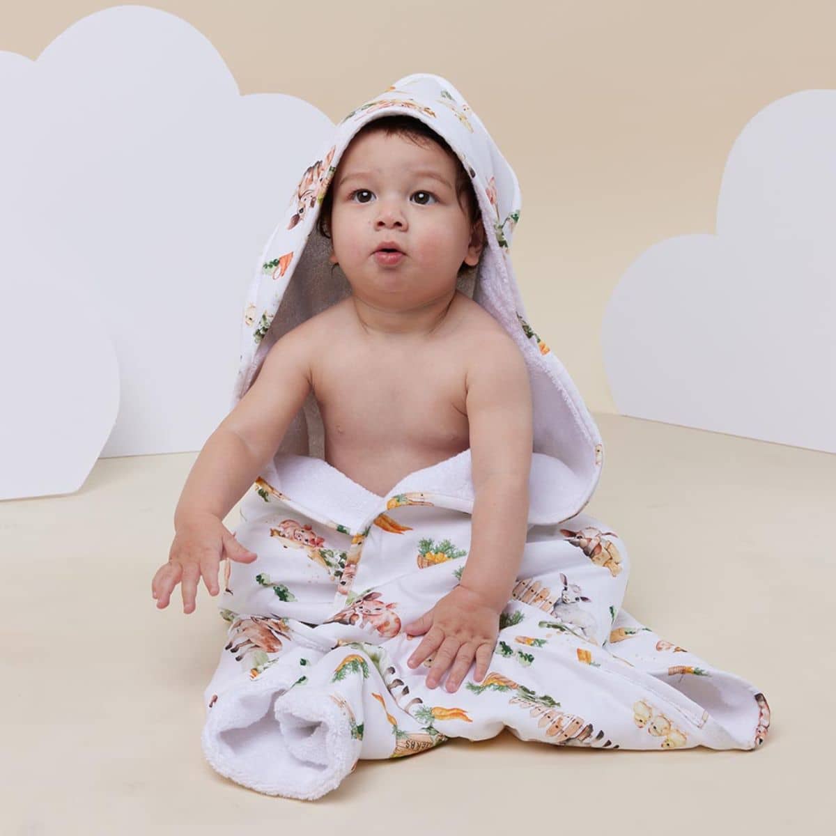 Snuggle Hunny Hooded Baby Towel - Farm - Image 3
