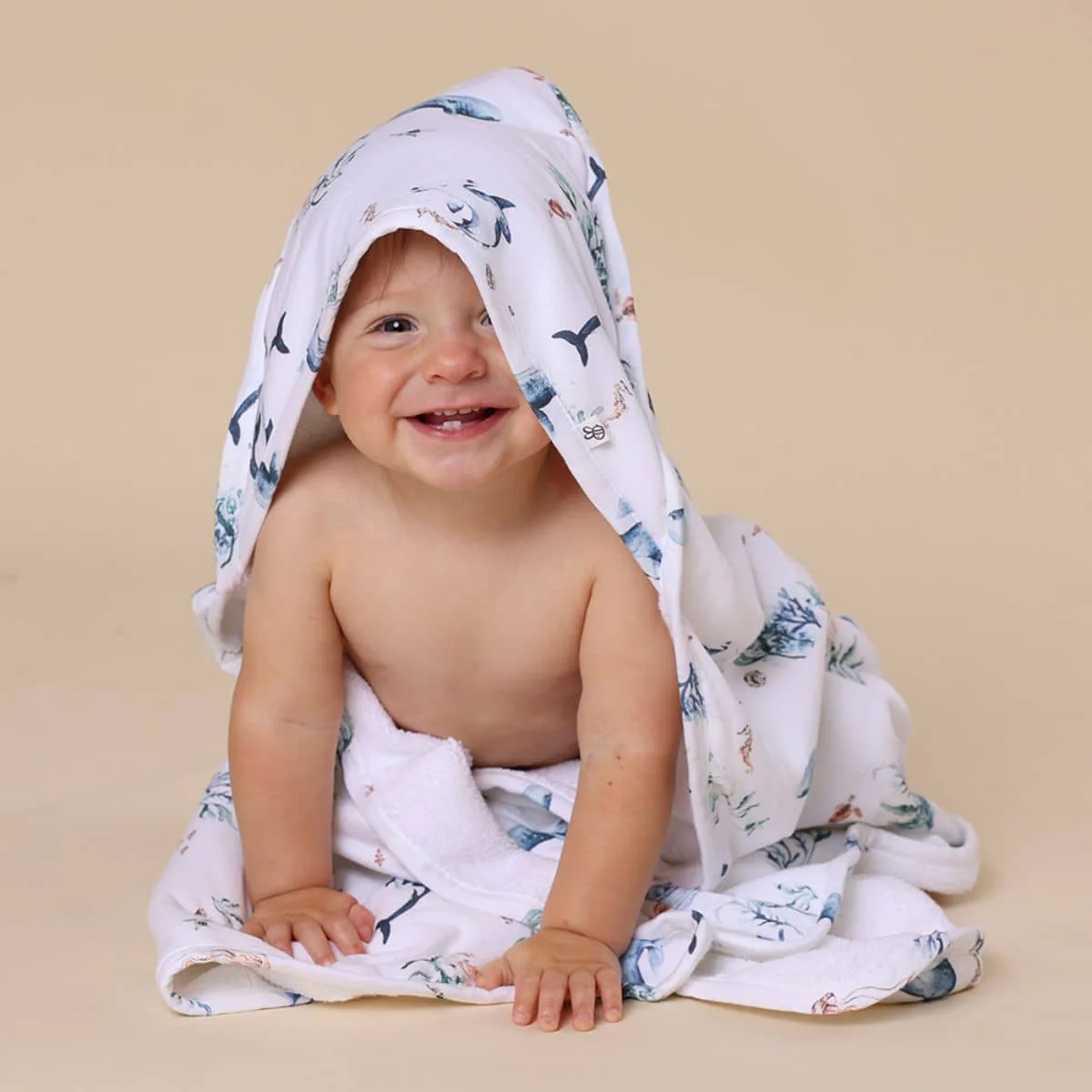 Snuggle Hunny Hooded Baby Towel - Ocean - Image 2