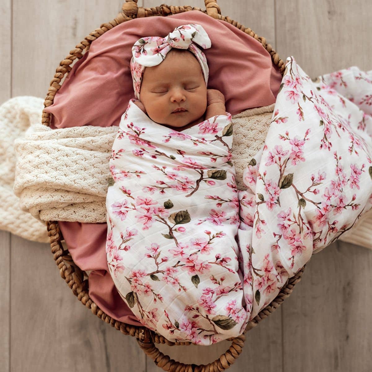 Snuggle Hunny Muslin Wrap - Cherry Blossom - Image 5