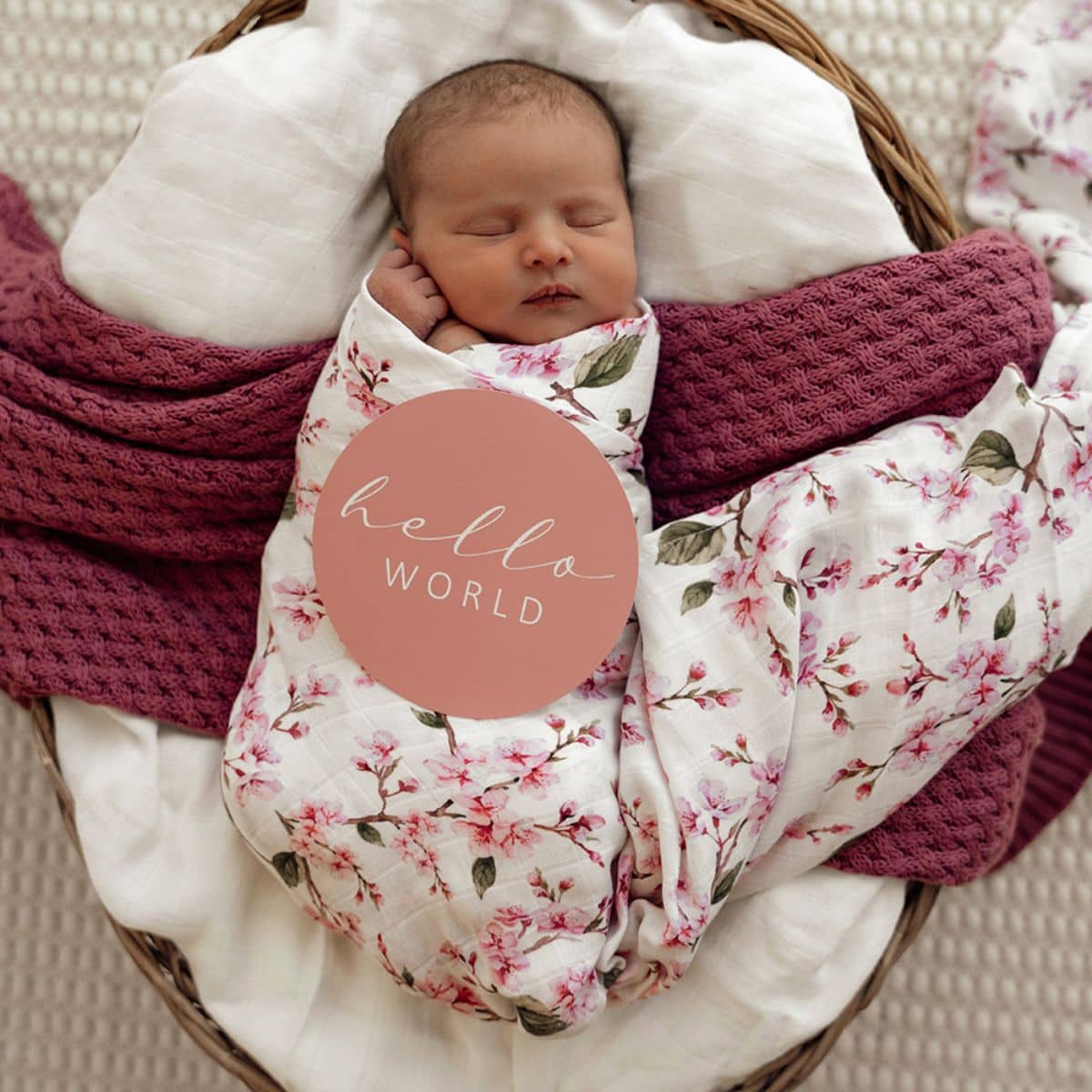 Snuggle Hunny Muslin Wrap - Cherry Blossom - Image 6