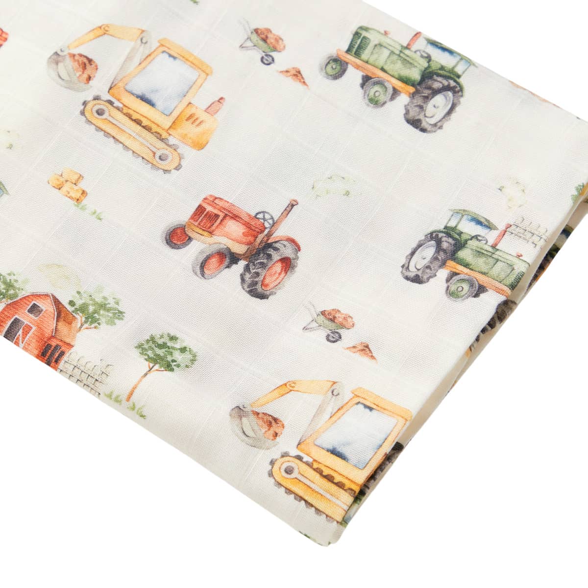 Snuggle Hunny Muslin Wrap - Diggers & Tractors - Image 3