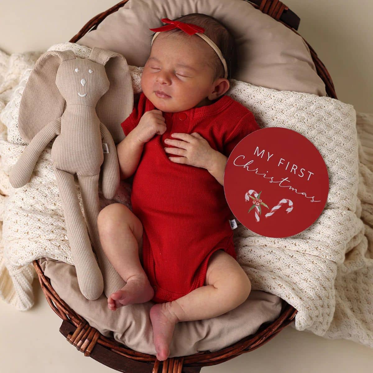 Snuggle Hunny Petite Velvet Bow - Red - Image 3