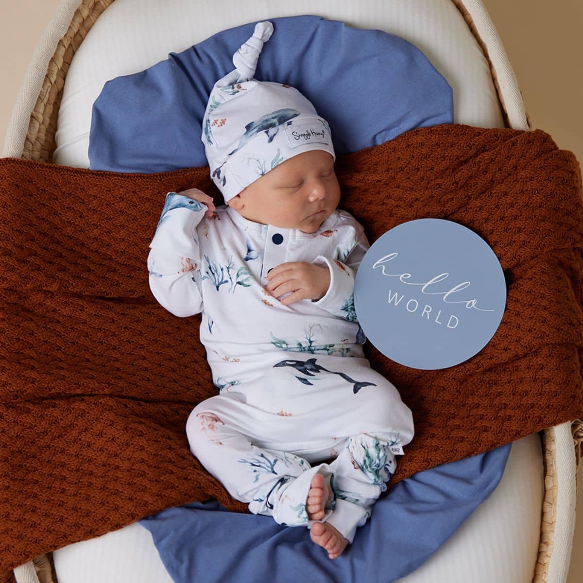 Snuggle Hunny Reversible Milestone Cards - Ocean and Indigo - Image 3
