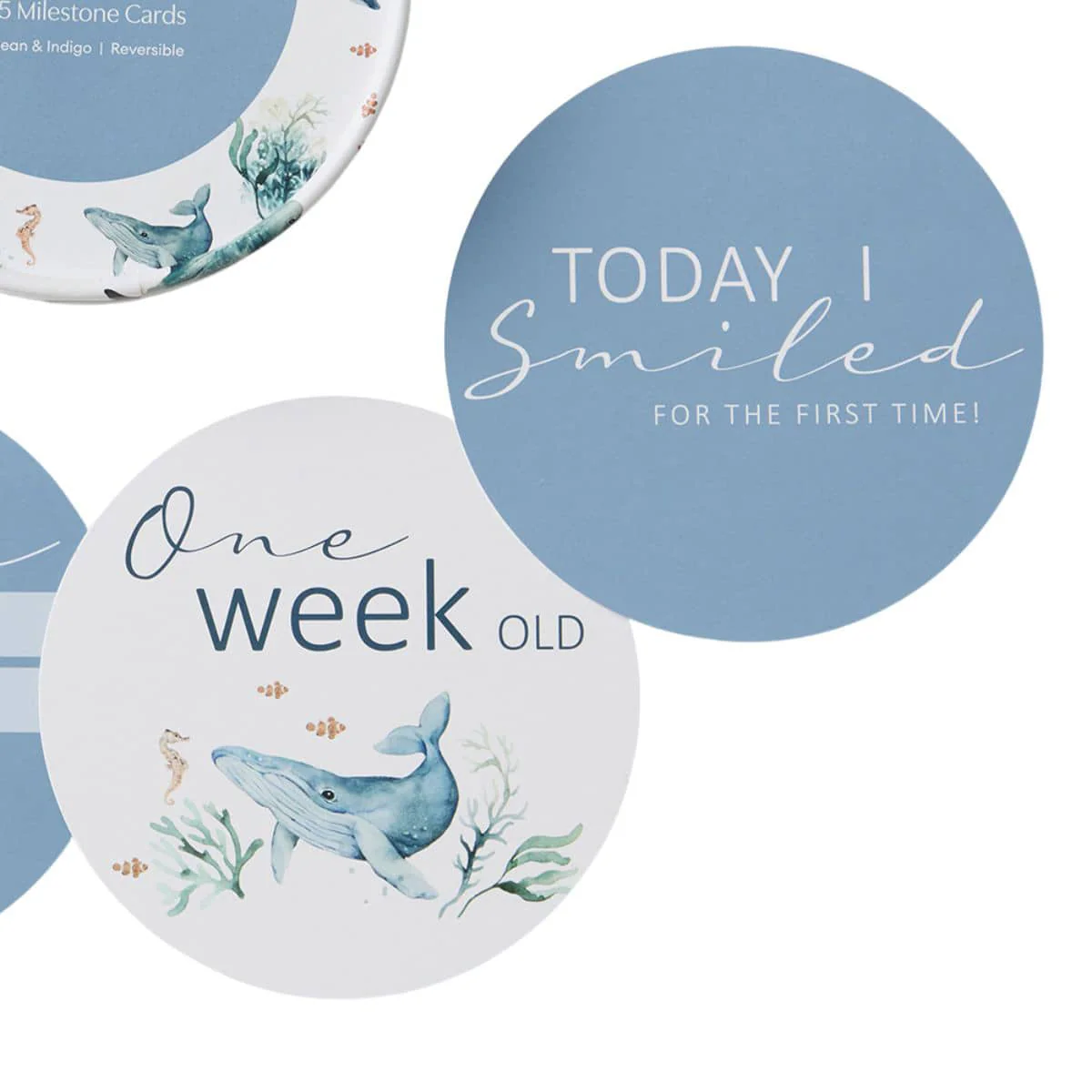 Snuggle Hunny Reversible Milestone Cards - Ocean and Indigo - Image 4