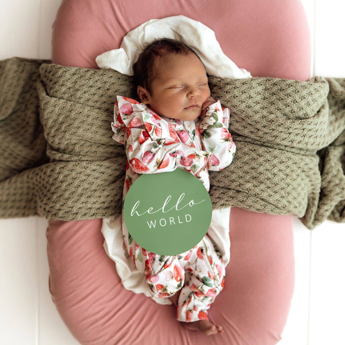 Snuggle Hunny Reversible Milestone Cards - Strawberry and Moss - Image 4