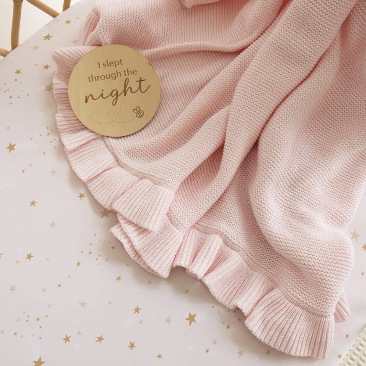 Snuggle Hunny Ruffle Knit Baby Blanket - Blush Pink - Image 5