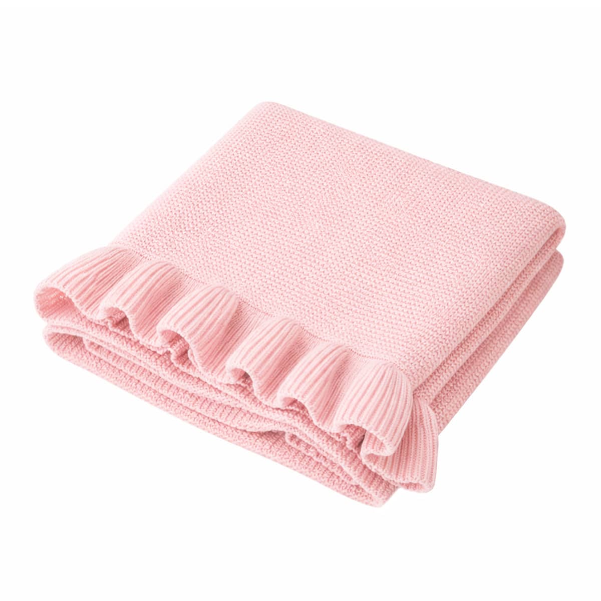 Snuggle Hunny Ruffle Knit Baby Blanket - Rosa