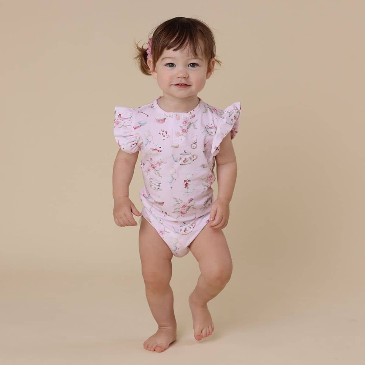 Snuggle Hunny Short Sleeve Bodysuit - Alice's Tea Party - Image 3