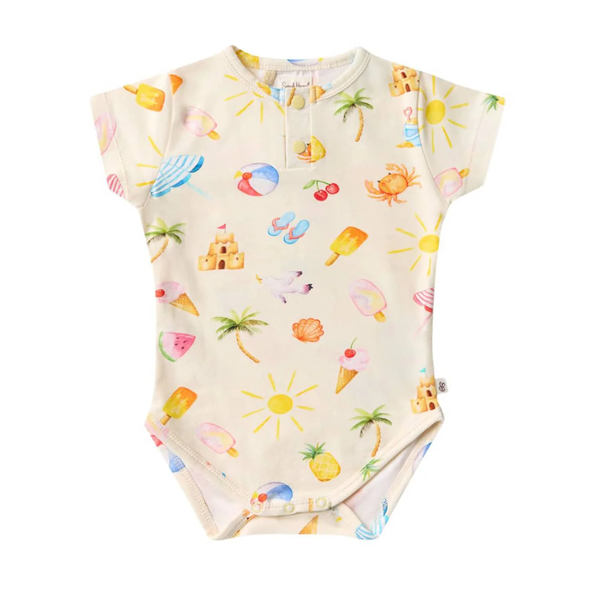 Snuggle Hunny Short Sleeve Bodysuit - Beach Fun