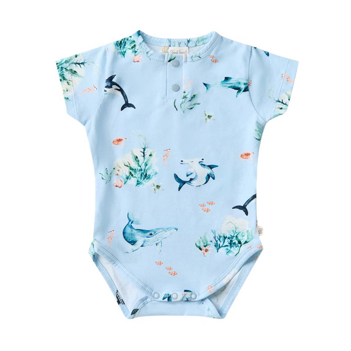 Snuggle Hunny Short Sleeve Bodysuit - Blue Ocean