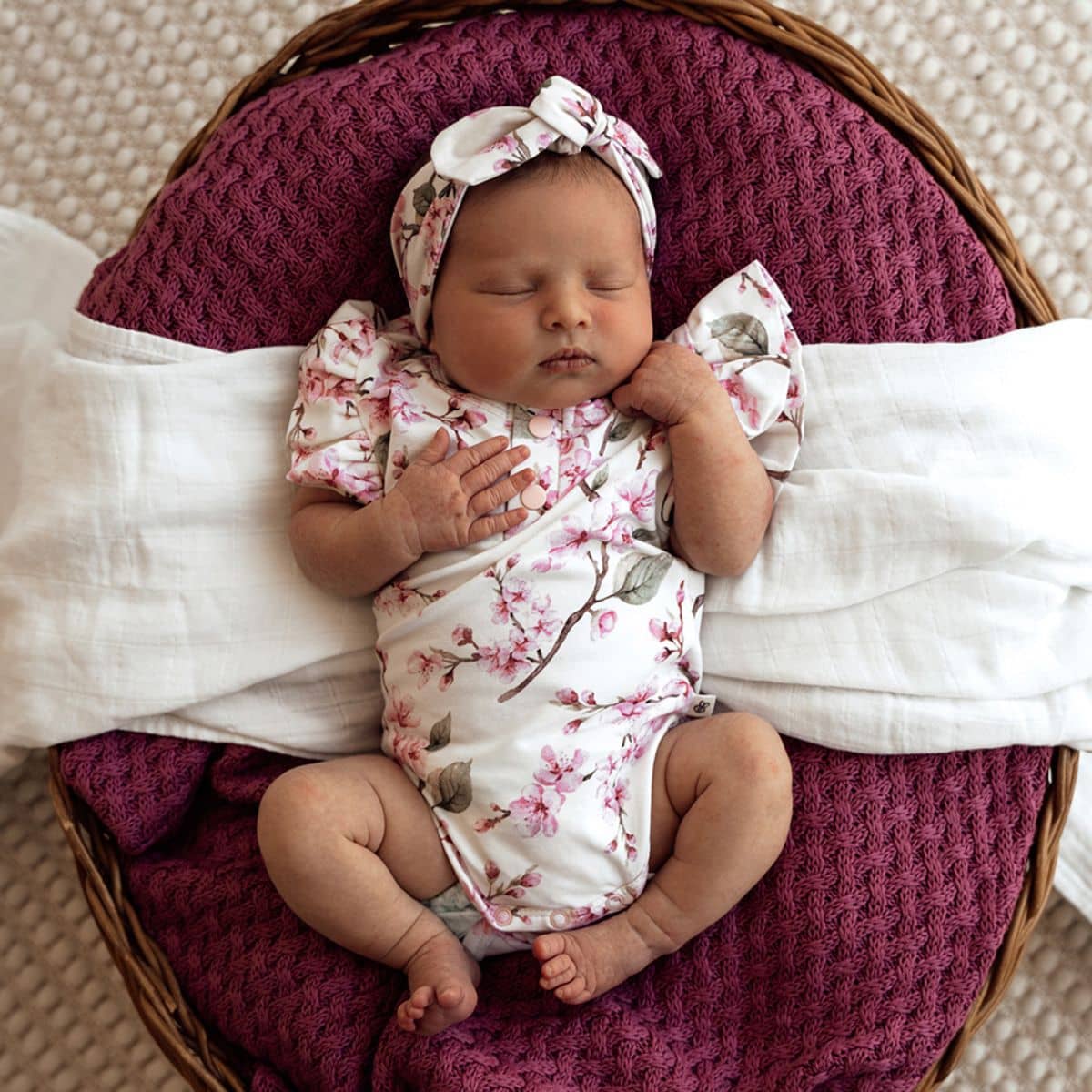 Snuggle Hunny Short Sleeve Bodysuit - Cherry Blossom - 12 to 18 Months - Image 3
