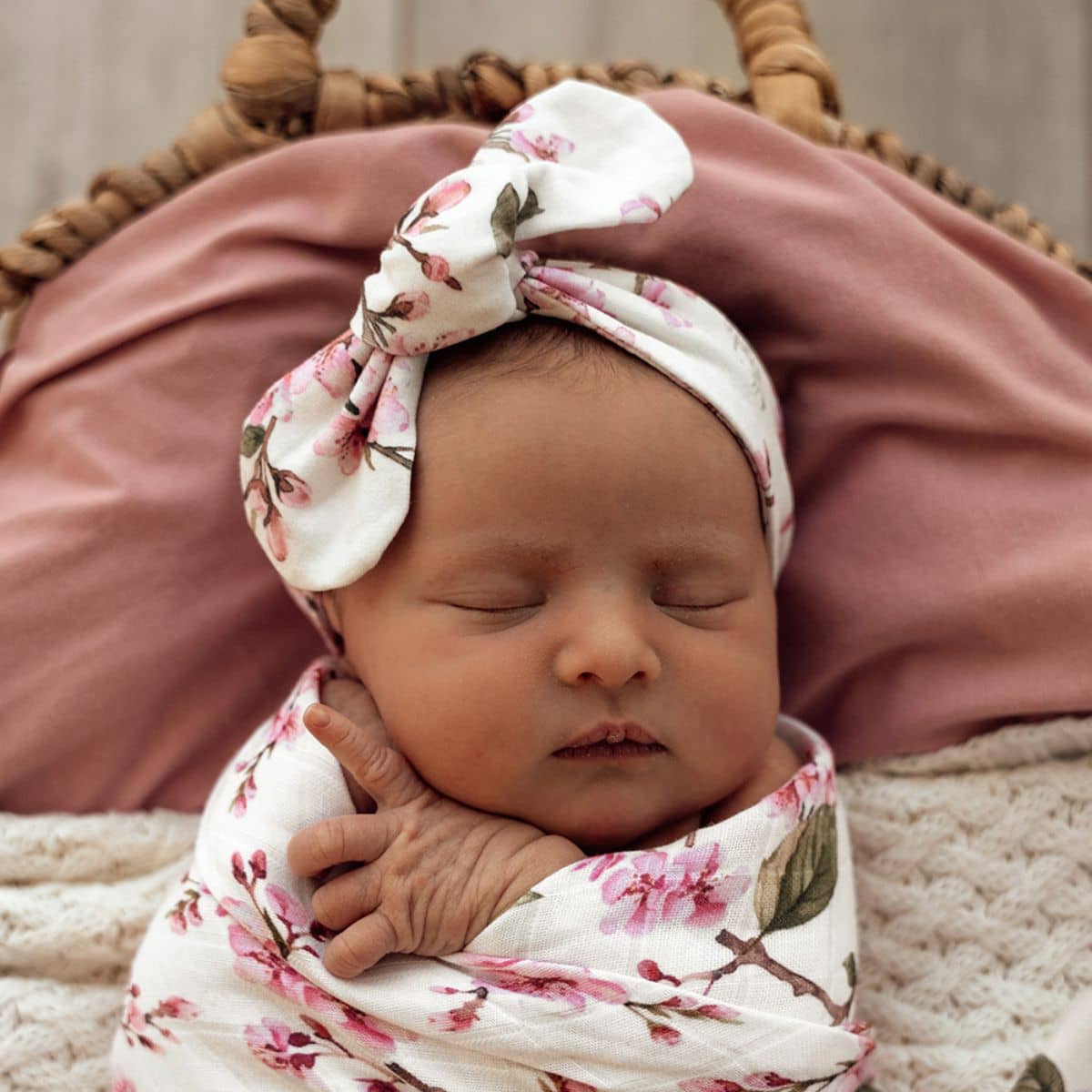 Snuggle Hunny Topknot Headband - Cherry Blossom - Image 2