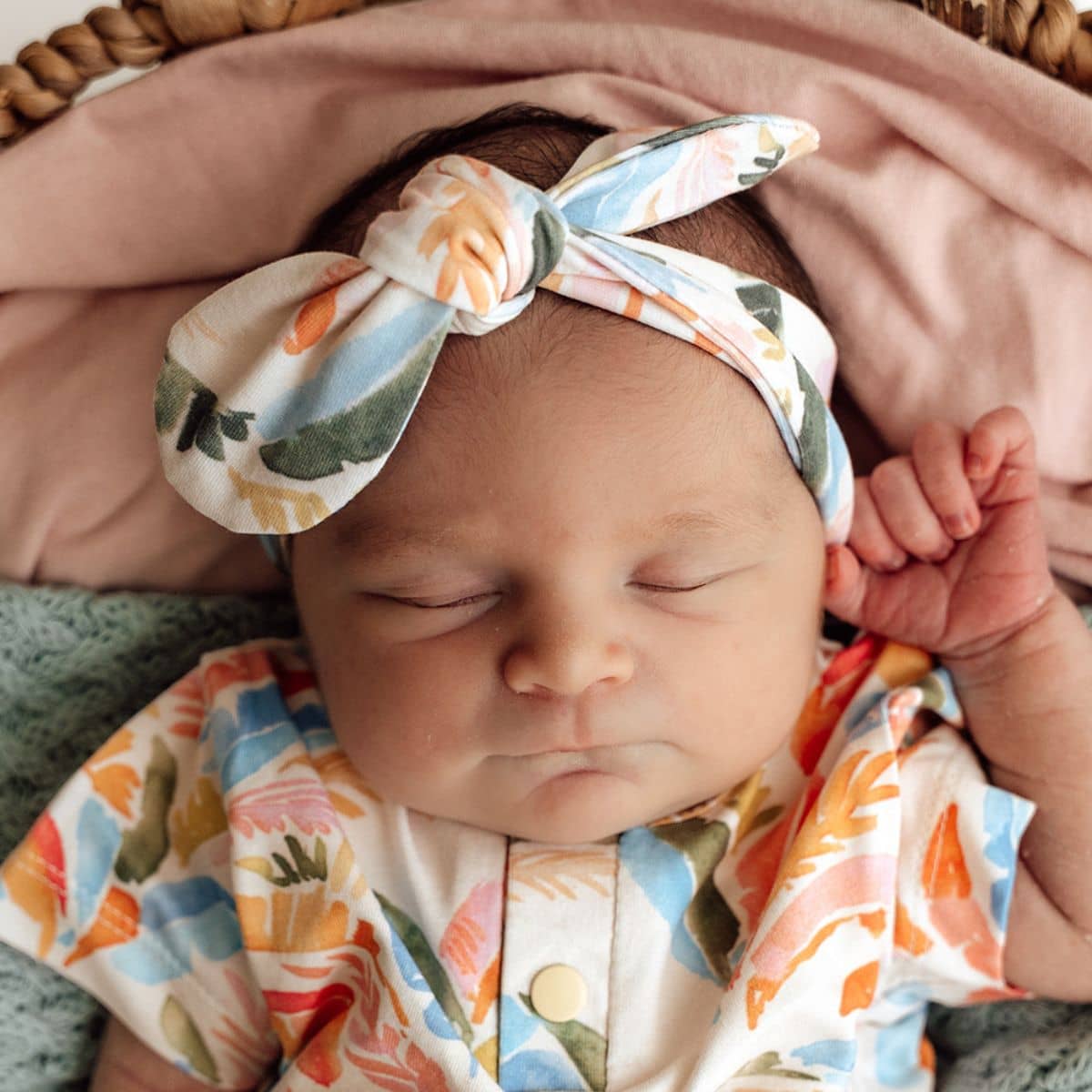 Snuggle Hunny Topknot Headband - Summer Palm - Image 2