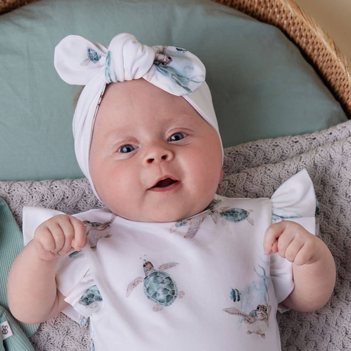 Snuggle Hunny Topknot Headband - Turtle - Image 2