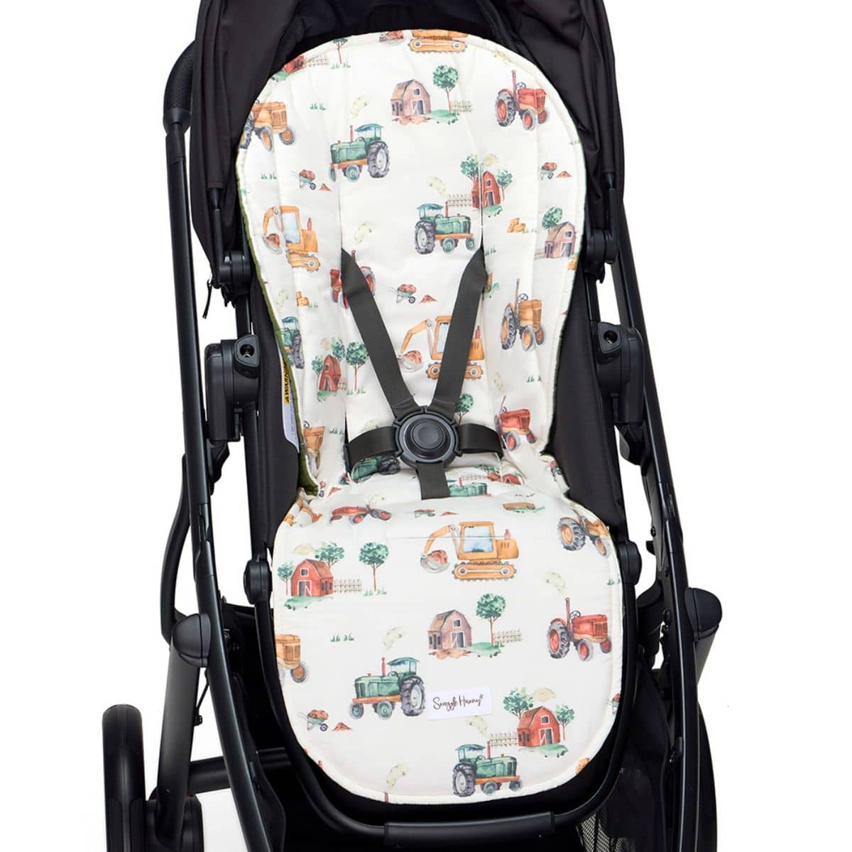 Snuggle Hunny Universal Organic Pram Liner - Diggers & Tractors - Image 2