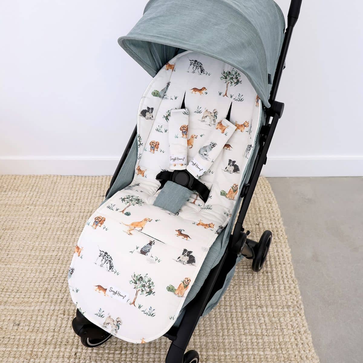 Snuggle Hunny Universal Reversible Pram Strap Covers - Dog Park - Image 3