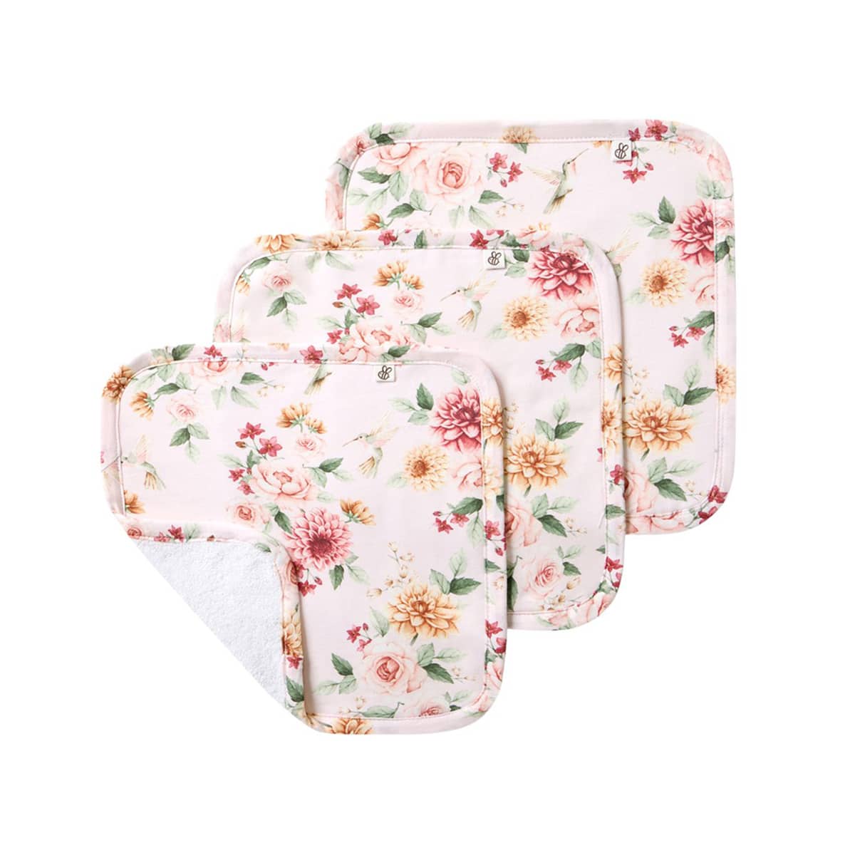 Snuggle Hunny Wash Cloths - Birds & Blooms