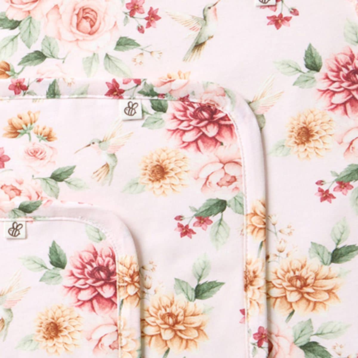 Snuggle Hunny Wash Cloths - Birds & Blooms - Image 2