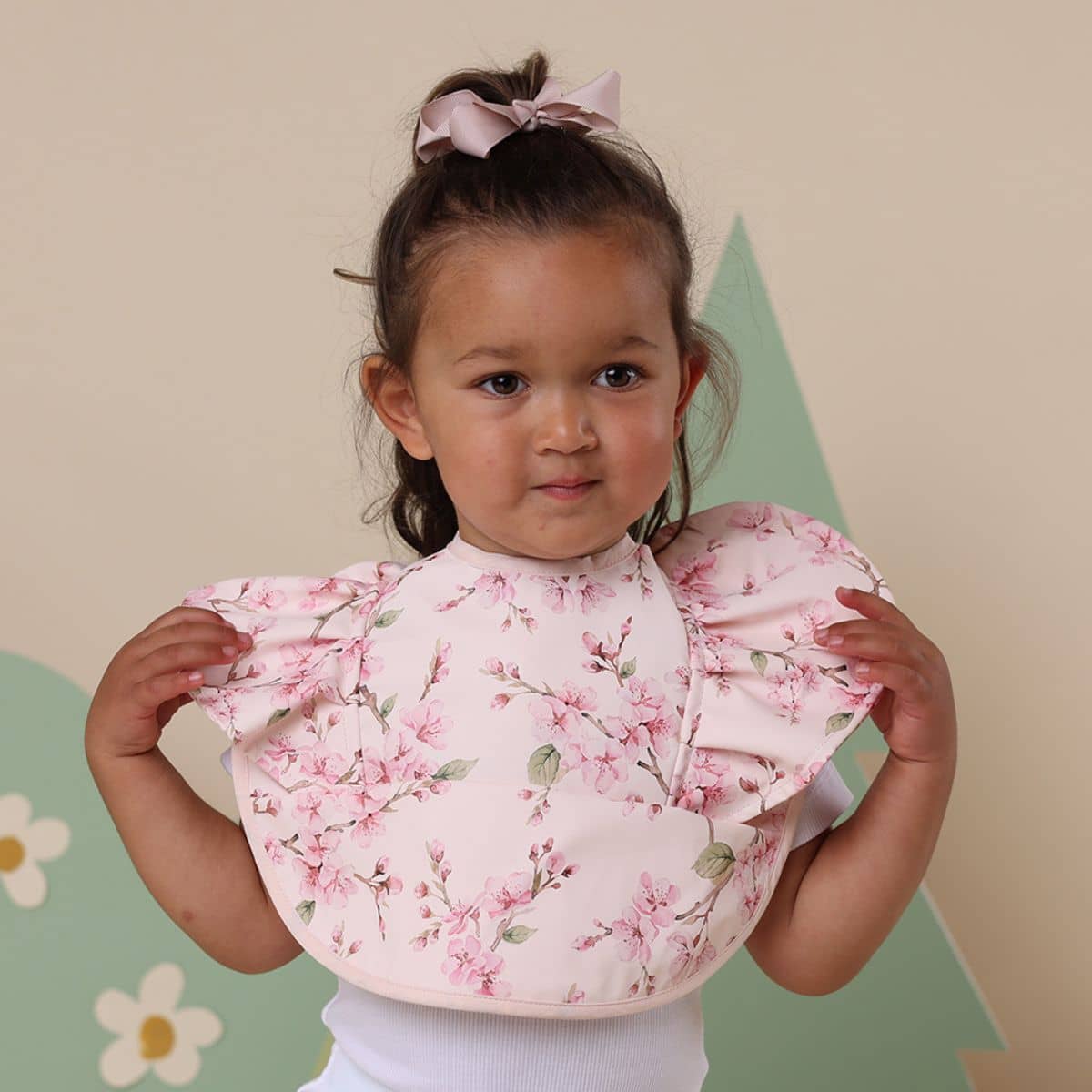 Snuggle Hunny Waterproof Snuggle Bib - Cherry Blossom Frill - Image 3