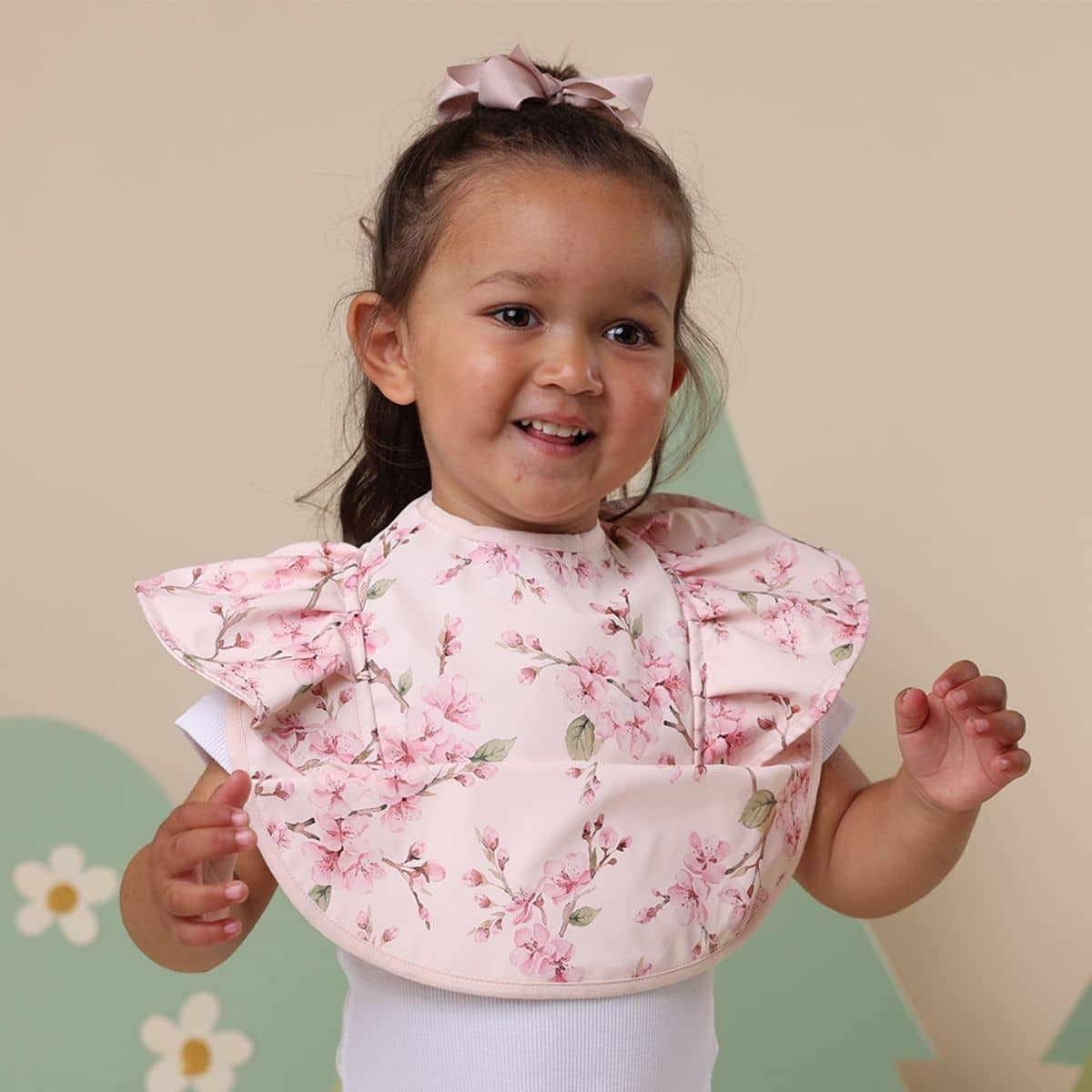 Snuggle Hunny Waterproof Snuggle Bib - Cherry Blossom Frill - Image 4