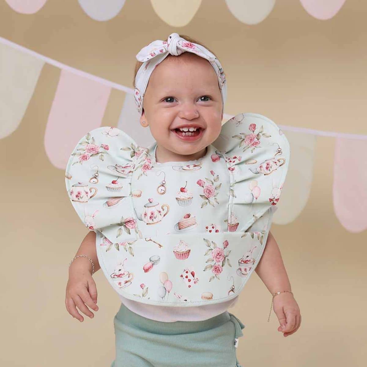 Snuggle Hunny Waterproof Snuggle Bib - White Rabbit Frill - Image 2