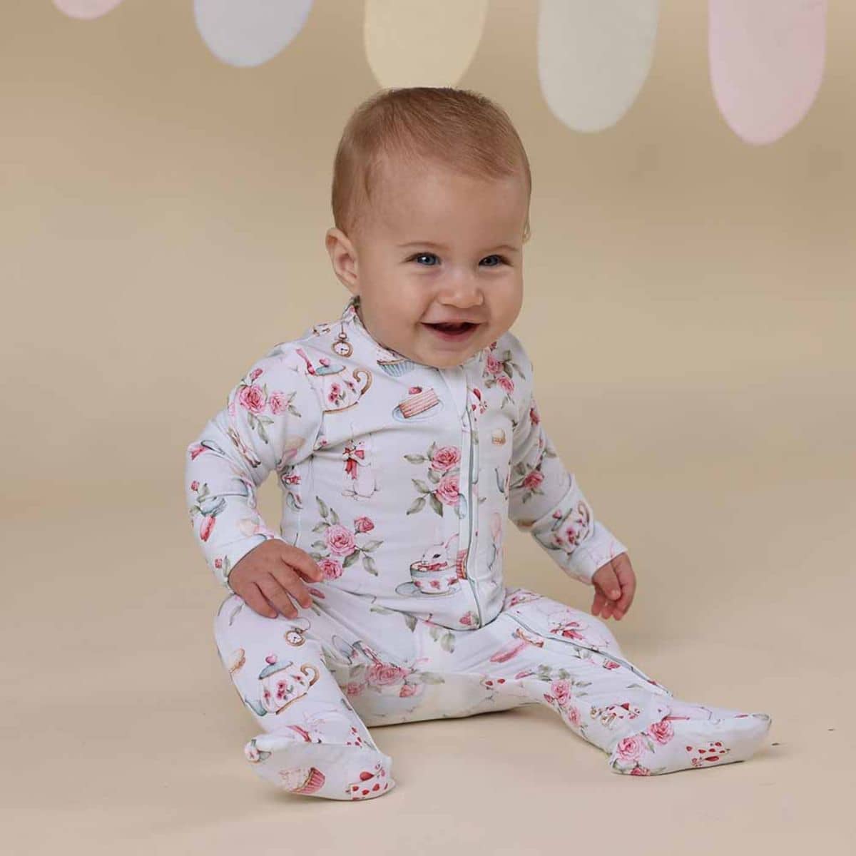 Snuggle Hunny Zip Footie - White Rabbit - Image 5