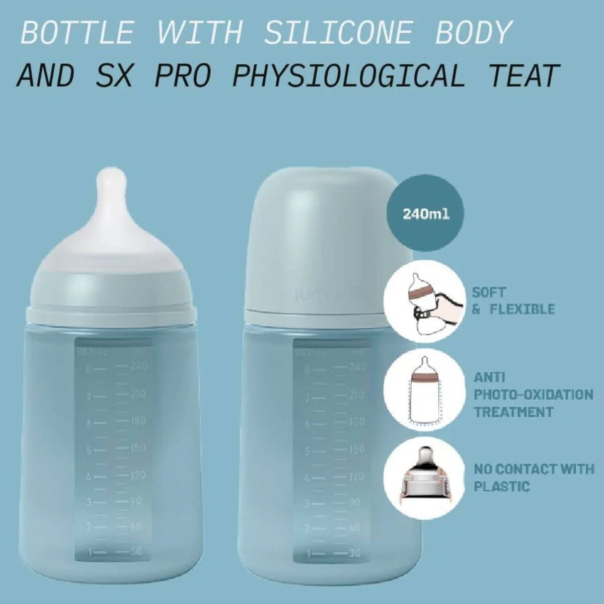 Suavinex All Silicone Bottle - 240ml - Image 4