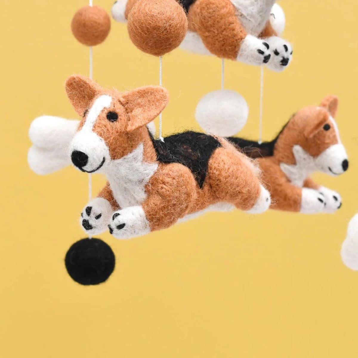 Tara Treasures Nursery Cot Mobile - Jumping Corgi Dogs - Image 4
