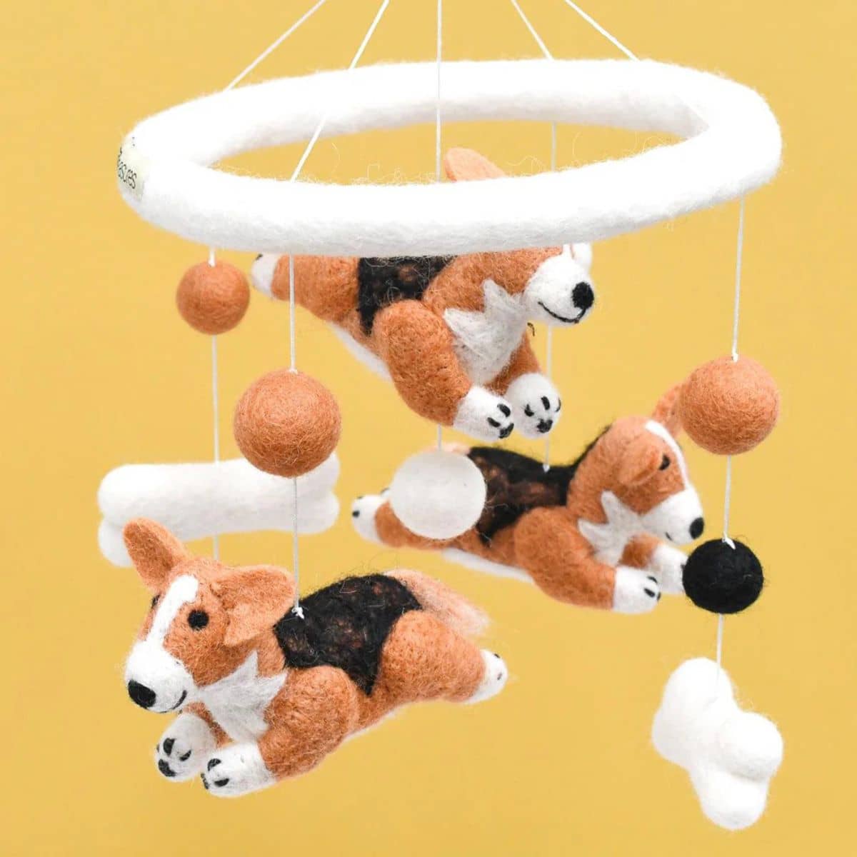 Tara Treasures Nursery Cot Mobile - Jumping Corgi Dogs - Image 6