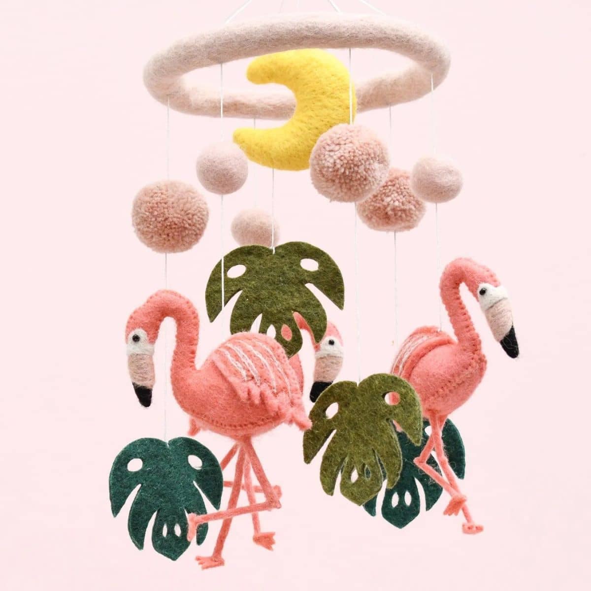Tara Treasures Nursery Cot Mobile - Pink Flamingo Tiki - Image 2
