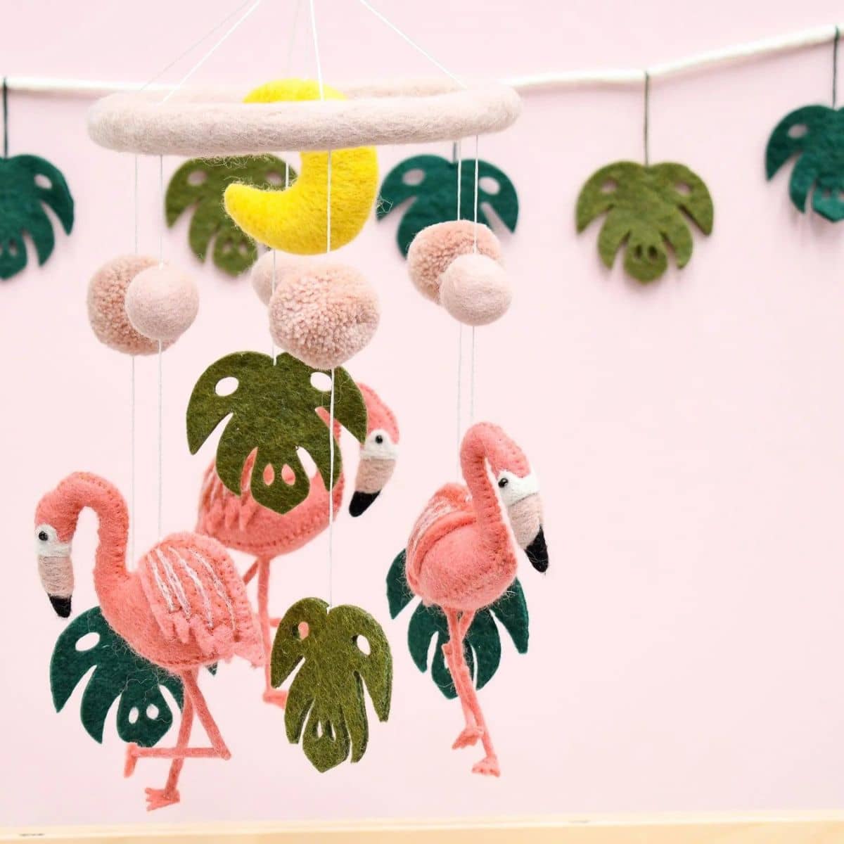 Tara Treasures Nursery Cot Mobile - Pink Flamingo Tiki - Image 5