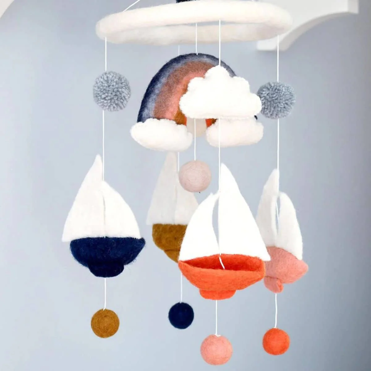 Tara Treasures Nursery Cot Mobile - Spring Sailboats - Image 2