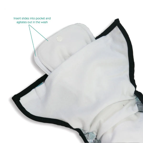 Thirsties Pocket One Size Cloth Nappy - Hook and Loop - Floribunda - Image 2
