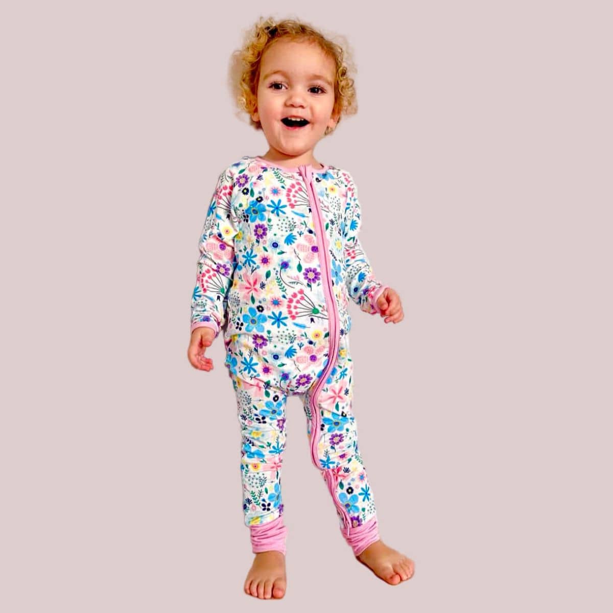 Tuck-in-Time Bamboo Sleep and Play Onesie - Dreamy Meadow - Image 4